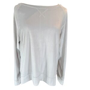 GAP Womens Velour Boat Neck Sweatshirt Light Gray Size M NWT
